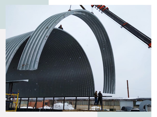 Полукруглые ангары в Сегеже