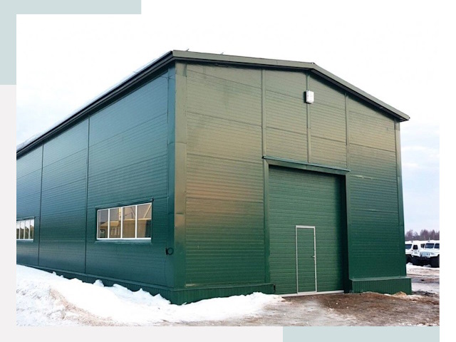 Двускатные ангары в Сегеже